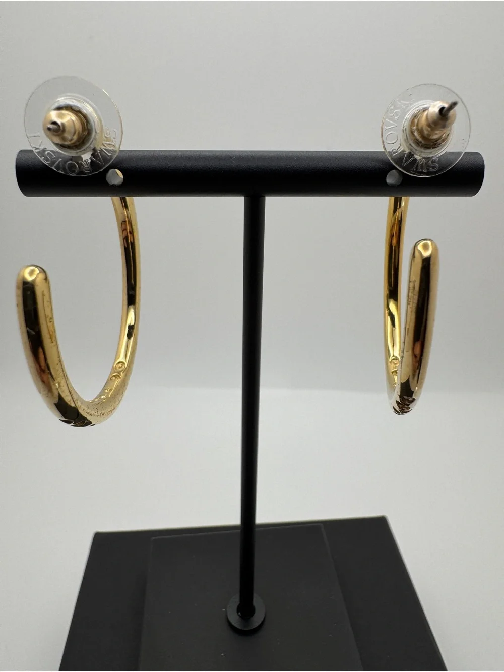 Swarovski Gold-Toned Crystal Hoop Earrings
